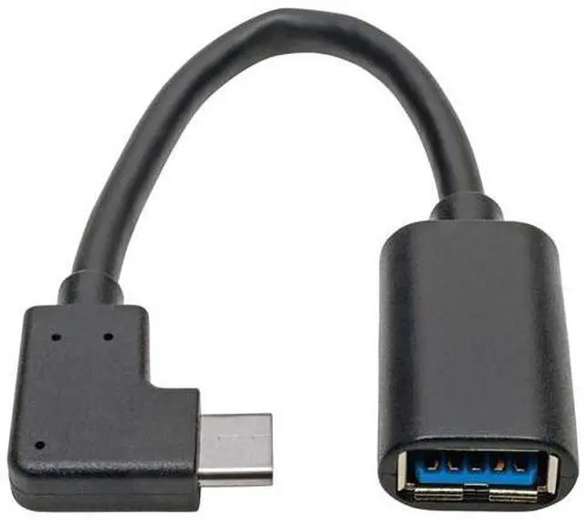 Alt view image 11 of 13 - Tripp Lite USB C to USB-A Cable Right Angle 3.1 5 Gbps USB Type C M/F 6in