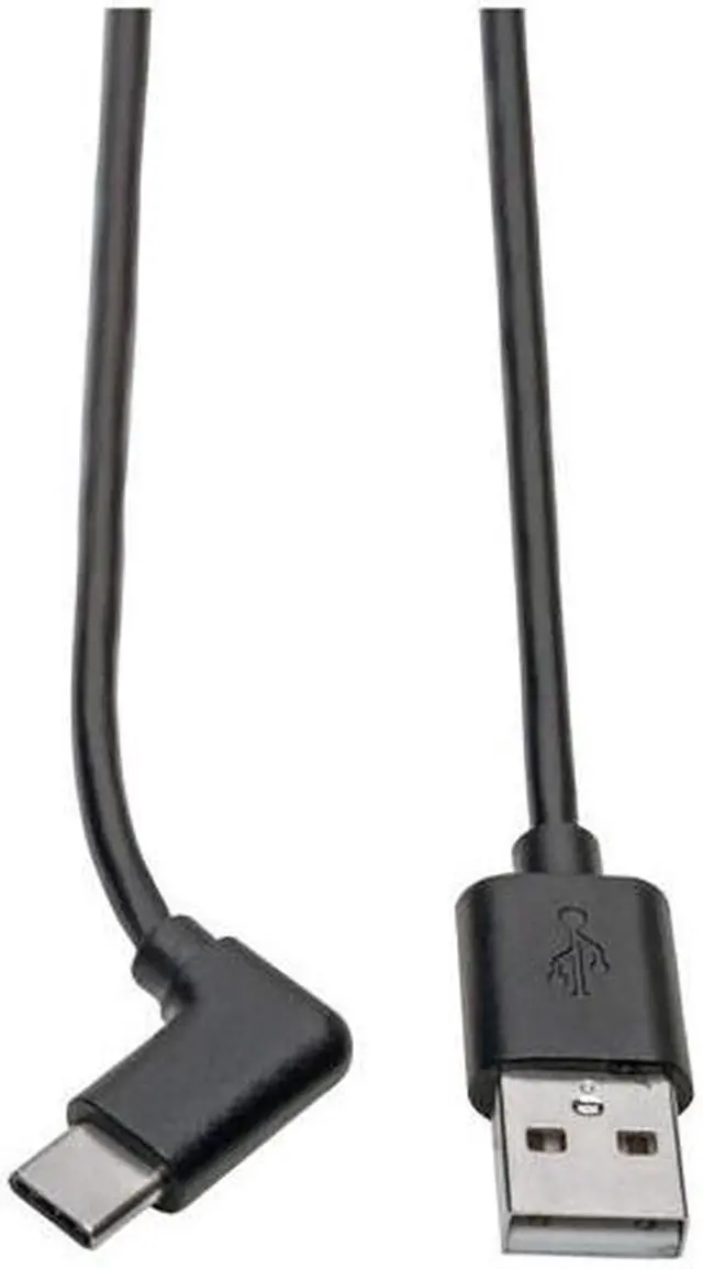 Alt view image 8 of 10 - Tripp Lite USB 2.0 USB A to USB C M/M Right-Angle Hi-Speed Cable U038006CRA