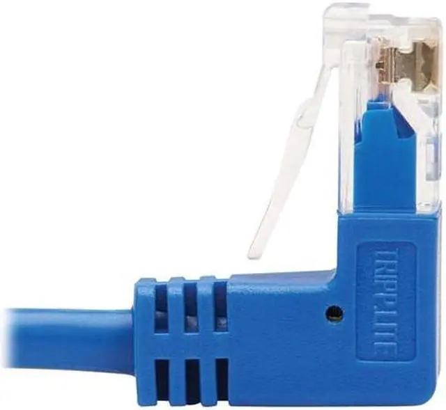 Alt view image 10 of 12 - TRIPP LITE N204-S01-BL-UD 1 ft. Cat 6 Blue Up/Down-Angle Cat6 Gigabit Molded Slim UTP Ethernet Cable (RJ45 Up-Angle M to RJ45 Down-Angle M)