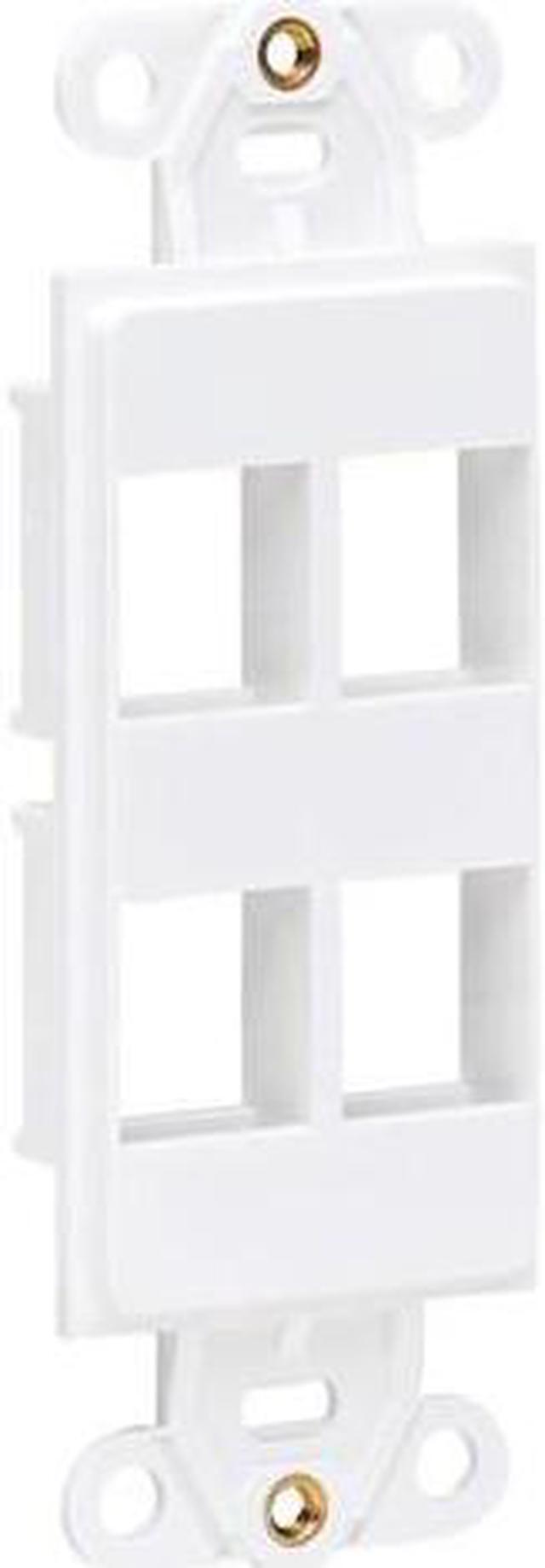 Alt view image 9 of 12 - Tripp Lite series N042D-004V-WH Center Plate Insert, Decora Style - Vertical, 4 Ports, TAA