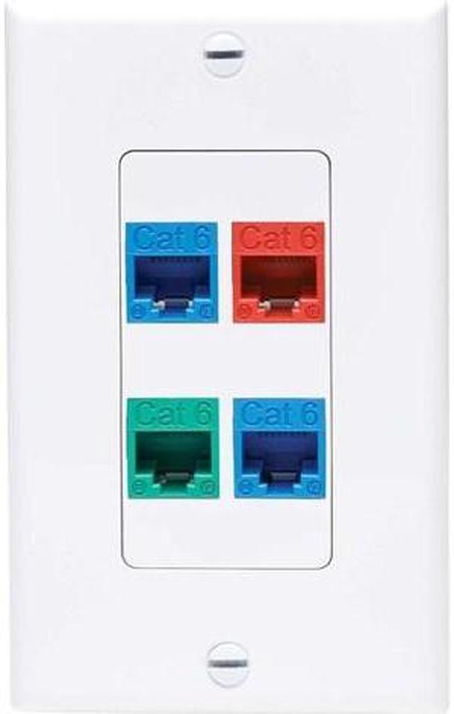 Alt view image 11 of 12 - Tripp Lite series N042D-004V-WH Center Plate Insert, Decora Style - Vertical, 4 Ports, TAA