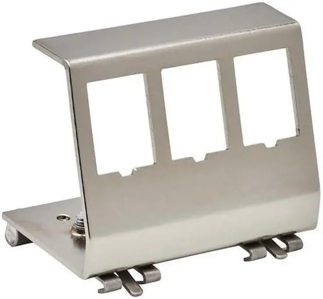 Alt view image 4 of 12 - Eaton Tripp Lite Series 3-Port Metal DIN-Rail Mounting Module for Snap-In Keystone Jacks and Couplers Silver TAA