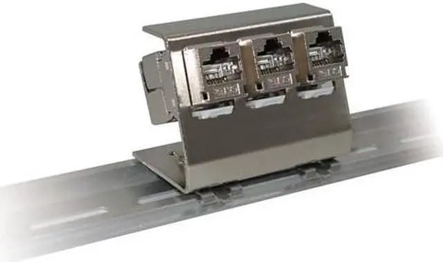Alt view image 5 of 12 - Eaton Tripp Lite Series 3-Port Metal DIN-Rail Mounting Module for Snap-In Keystone Jacks and Couplers Silver TAA