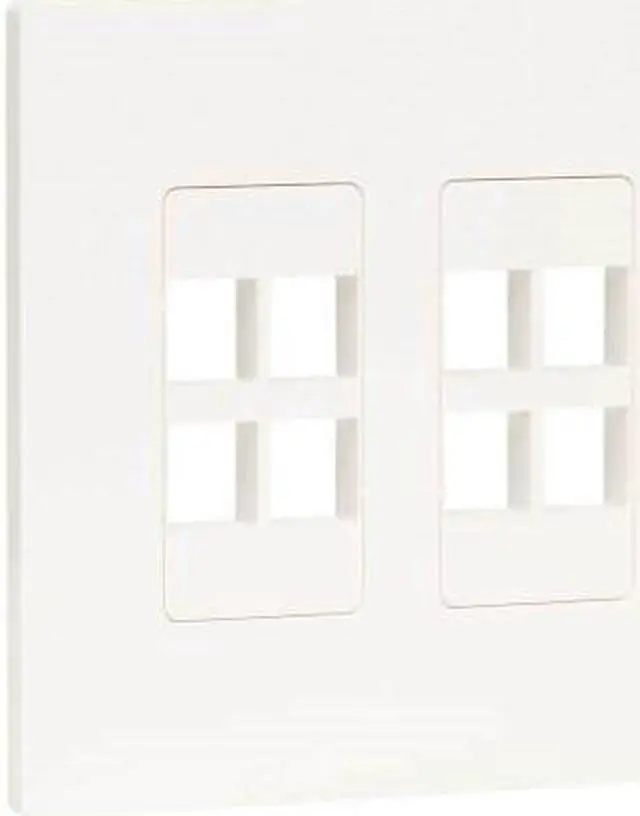 Alt view image 5 of 7 - Tripp Lite 8-Port Keystone Double-Gang Faceplate White TAA N080208