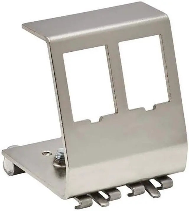 Alt view image 3 of 5 - Tripp Lite by Eaton 2-Port Metal DIN-Rail Mounting Module for Snap-In Keystone Jacks and Couplers Silver TAA N063002