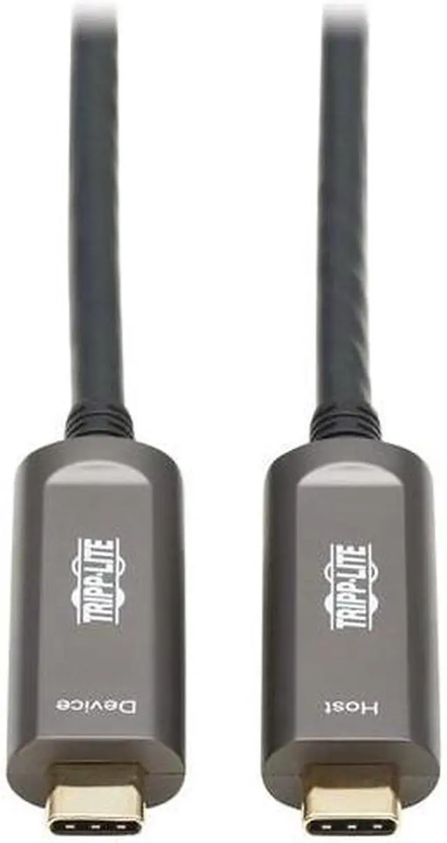 Alt view image 9 of 18 - Tripp Lite USB-C AOC Cable (M/M) - USB 3.2 Gen 2 (10 Gbps) Plenum-Rated Fiber Active Optical Cable - Data Only, Backward Compatible, Black, 15 m - 49.21 ft USB-C Data Transfer Cable for Hard Drive, De