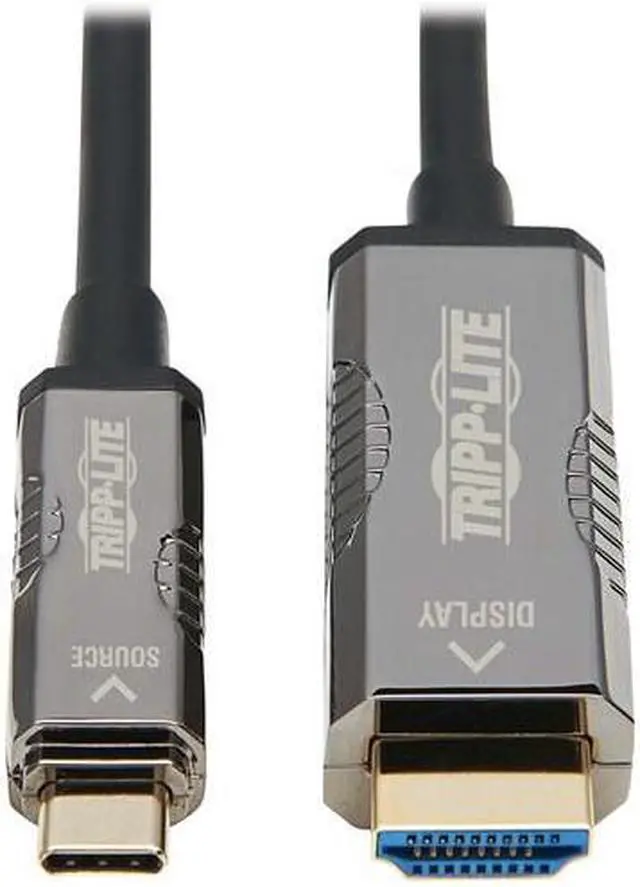 Alt view image 12 of 14 - Tripp Lite USB-C to HDMI Fiber Active Optical Cable, 4K Video @ 60HZ (4:2:2), UHD, HDR, CL3 Rated, Black, 2.2 HDCP, 65 Feet / 20 Meters (U444F3-20M-H4K6)