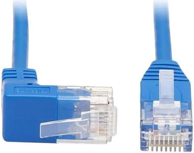 Alt view image 3 of 5 - TRIPP LITE N204-S10-BL-UP 10 ft. Cat 6 Blue Up-Angle Gigabit Molded Slim UTP Ethernet Cable (RJ45 Right-Angle Up M to RJ45 M)