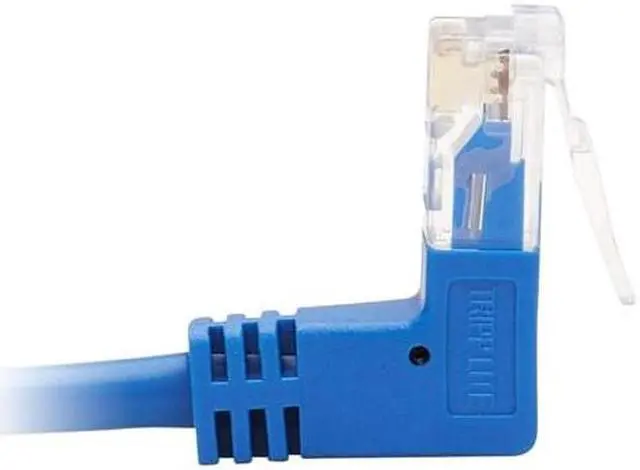 Alt view image 4 of 5 - TRIPP LITE N204-S10-BL-UP 10 ft. Cat 6 Blue Up-Angle Gigabit Molded Slim UTP Ethernet Cable (RJ45 Right-Angle Up M to RJ45 M)