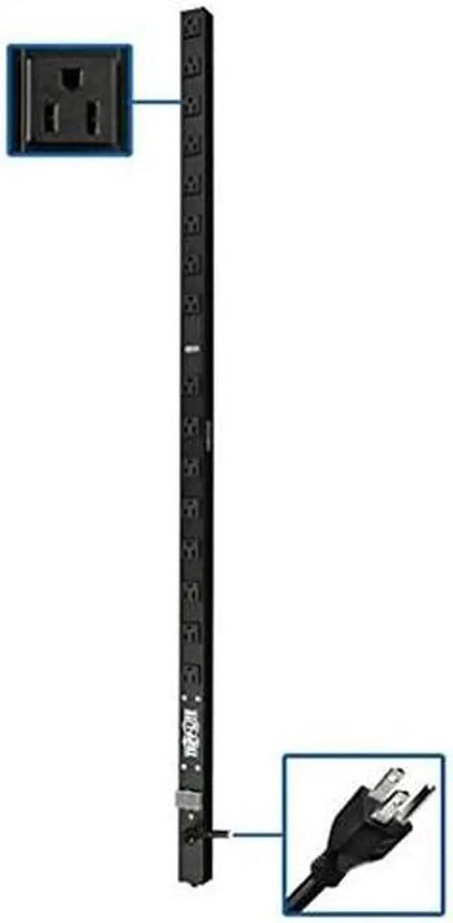 Alt view image 15 of 15 - Tripp Lite PDU Basic 120V 1.44kW 16 NEMA 5-15R 5-15P 0URM PDUV1548