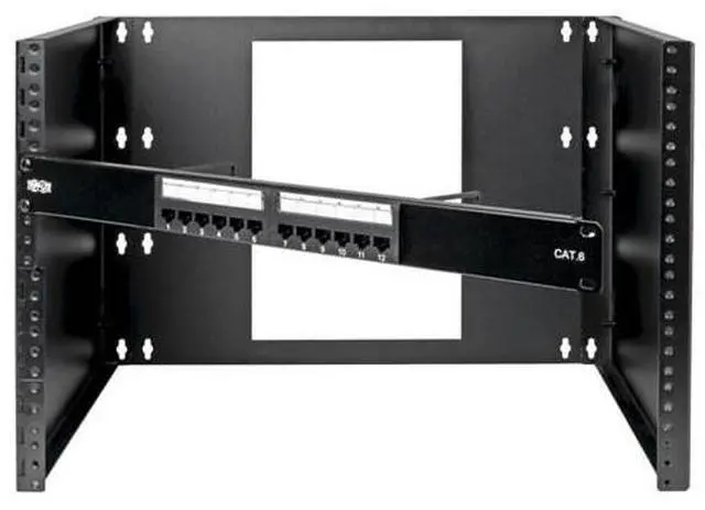 Alt view image 9 of 20 - Tripp Lite 8U Wall-Mount Bracket for Small Switches, Patch Panels Hinged - Black