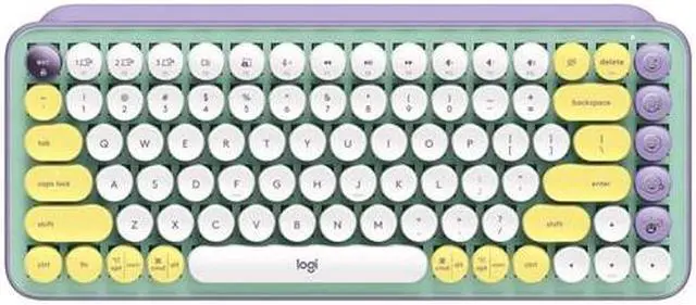 Alt view image 11 of 18 - Logitech POP Keys Mechanical Wireless Keyboard with Customizable Emoji , Durable Compact Design, Bluetooth or USB Connectivity, Multi-Device, OS Compatible - Daydream Mint