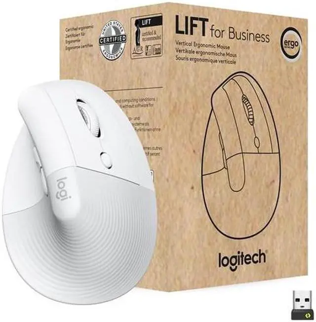 Alt view image 4 of 4 - Logitech Off-white Lift for Business 910-006493 4 Buttons SmartWheel USB & Bluetooth Dual (RF / Bluetooth Wireless) Mouse