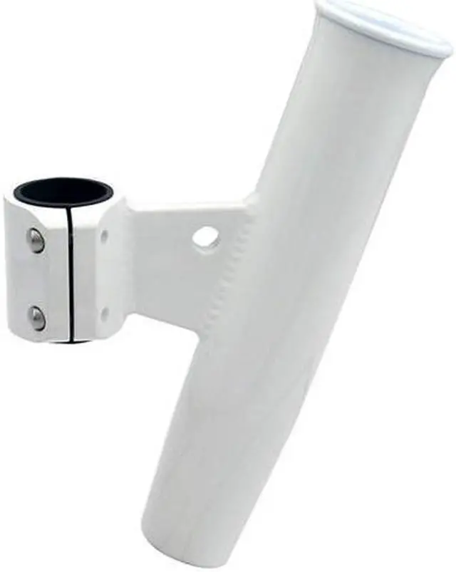 Main image of CE Smith Aluminum Vertical Clamp-On Rod Holder - OD White Powdercoat with Sleeve Aluminum Vertical Clamp-On Rod Holder