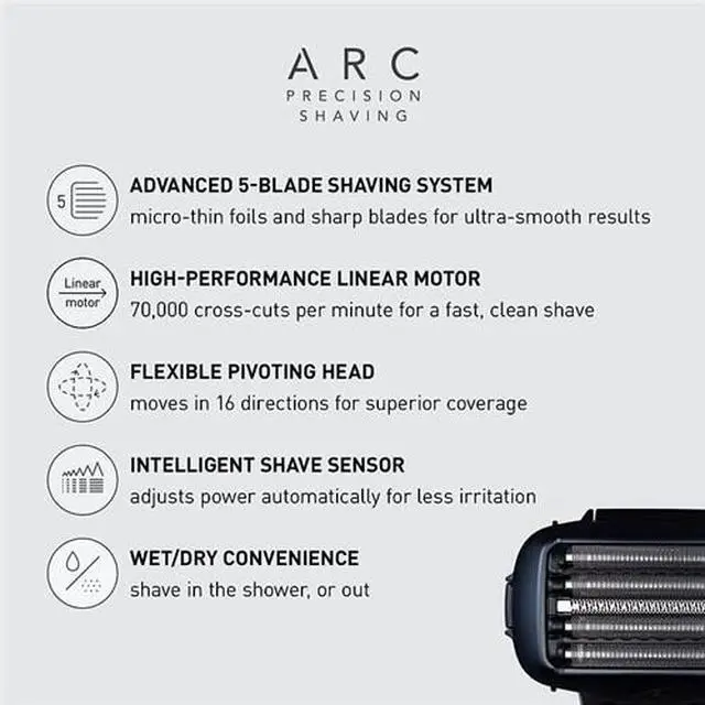 Alt view image 9 of 12 - Panasonic Electric Razor for Men | Electric Shaver ARC5 |Wet Dry Shaver Men | Cordless Razor | Shaver with Pop-Up Trimmer|16-D Flexible Pivoting Head & Intelligent Shaving Sensor ES-LV67-K, Black