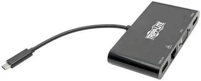 Alt view image 10 of 20 - Tripp Lite Usb C Docking Station Adapter Converter 4K W/ Hdmi Vga Gigabit Ethernet Usb-A Hub Black Thunderbolt 3 Compatible