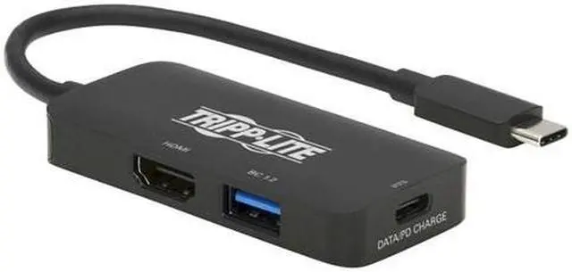 Alt view image 9 of 18 - Tripp Lite USB C Multiport Adapter 4K HDMI 4:4:4 USB-A USB C PD Charging