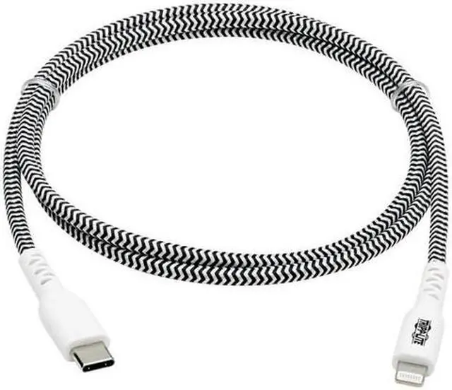 Alt view image 7 of 8 - Tripp Lite M102-003-HD Heavy-Duty USB-C to Lightning Cable M/M 3 ft. M102003HD
