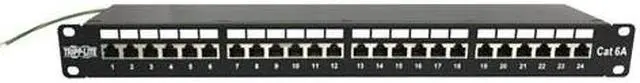 Alt view image 6 of 13 - Tripp Lite 24-Port Cat6a Shielded Patch Panel - 10 Gbps, STP, 110 Punch Down, RJ45, 1U, TAA