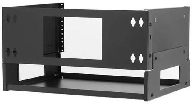 Alt view image 10 of 11 - Tripp Lite 4U Wall Mount Bracket Rack Enclosure for Small Switches and Patch Panels, 14.75 inches Deep, Hinged Door for Equipment Access, 5-Year Warranty (SRWO4UBRKTSHELF)