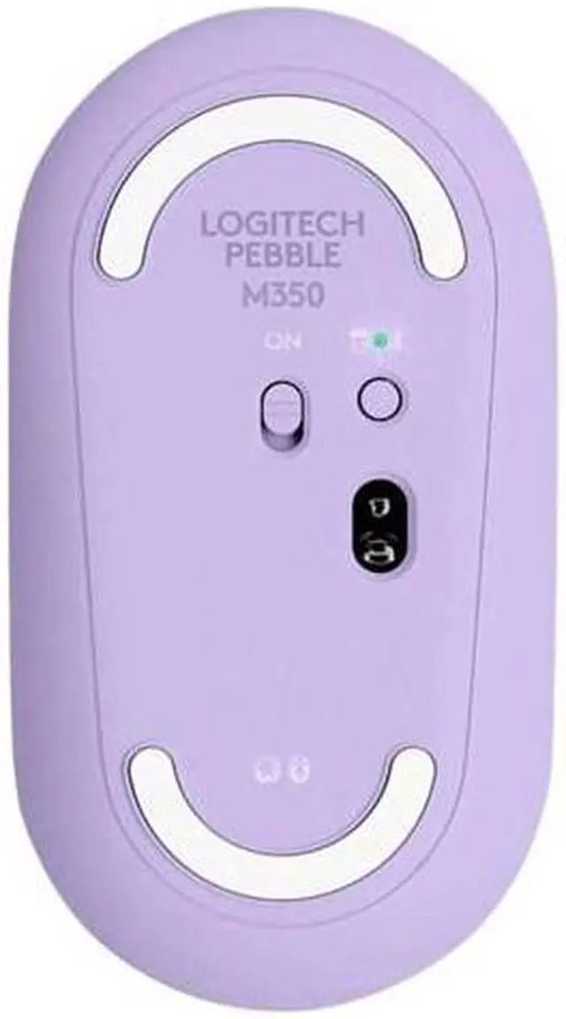 Alt view image 17 of 18 - Logitech Pebble M350 Wireless Mouse - Optical - Wireless - Bluetooth/Radio Frequency - 2.40 GHz - Lavender Lemonade - USB - 1000 dpi - Scroll Wheel - 3 Button(s)