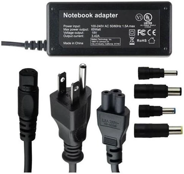 Alt view image 9 of 9 - BTI Slim Universal 65W AC Power Adapter for Various HP Notebooks Including Mini 110