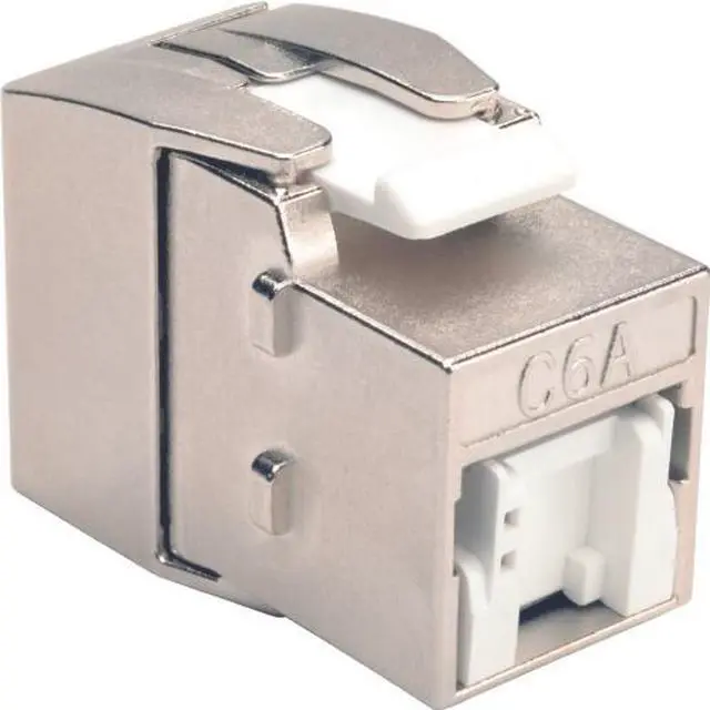 Alt view image 13 of 16 - Tripp Lite Cat6a Toolless Shielded Keystone Jack 180 Degrees Wallplates Panels (N238-001-SH-TFA)
