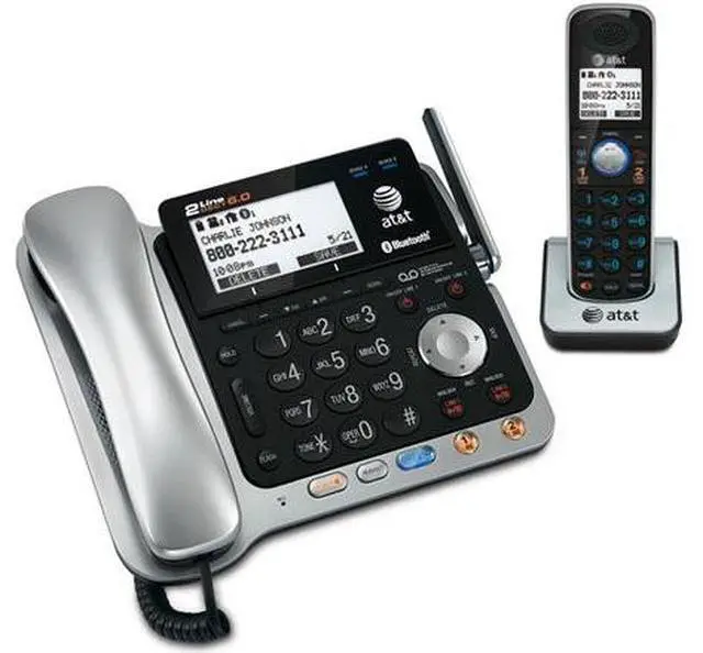 Alt view image 4 of 16 - AT&T TL86109 AT&T CORDED/CORDLESS PHONE
