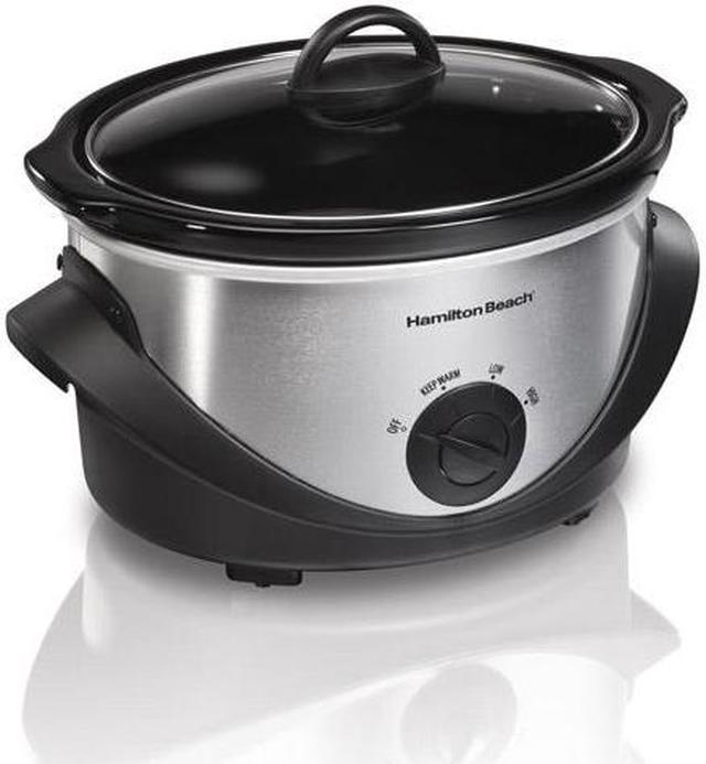 Hamilton Beach 4 Qt. Stainless Steel Slow Cooker with Built in