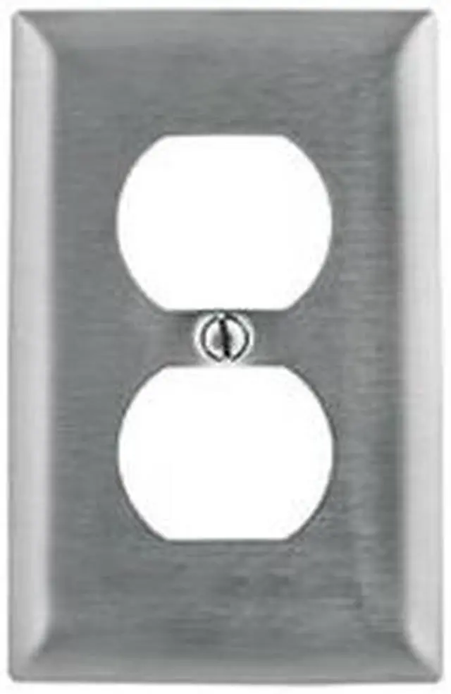 Alt view image 2 of 12 - HUBBELL WIRING DEVICE-KELLEMS SS8 Duplex Receptacle Wall Plate, Vertical,