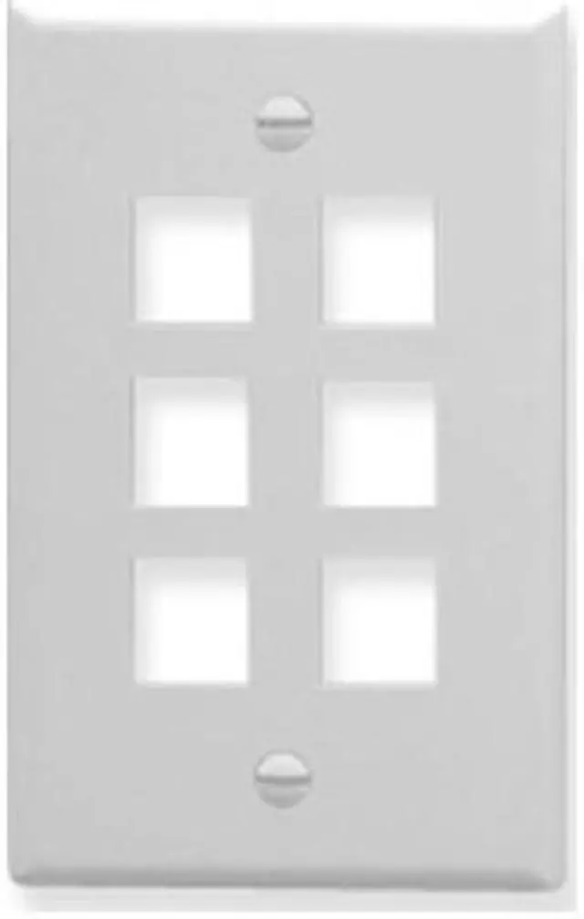 Main image of ICC IC107LF6WH Oversized Classic face Plate 6 Port White