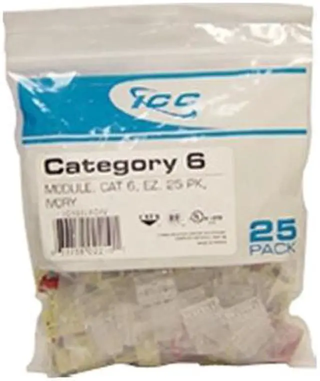 Alt view image 2 of 4 - ICC - IC107L6CWH - Module, CAT 6, EZ, 25 PK, White