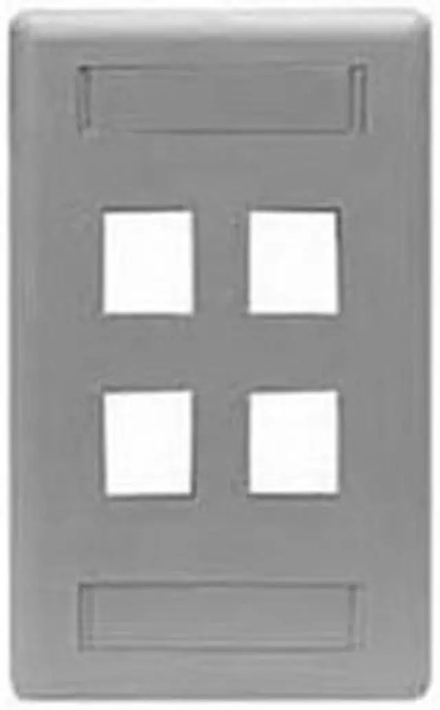 Alt view image 2 of 4 - HUBBELL PREMISE WIRING IFP14GY Hubbell 4-Socket IFP Faceplate - 4 x Socket(s) -