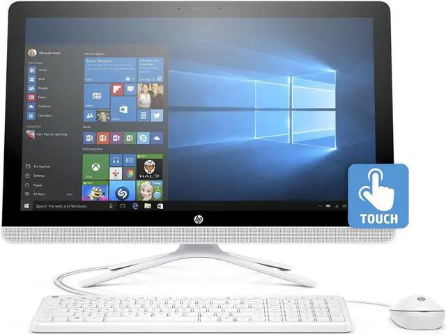 Alt view image 5 of 8 - HP 24-g020 All-in-One Computer - AMD A-Series A8-7410 2.20 GHz - Desktop