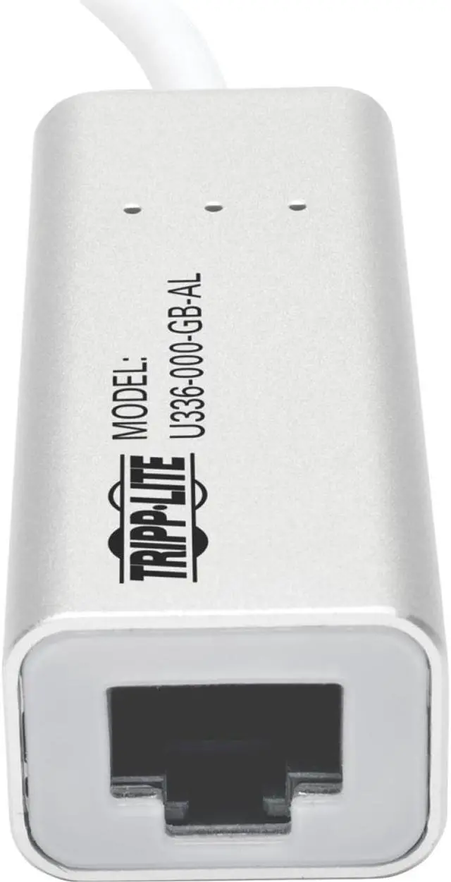 Alt view image 4 of 8 - Tripp Lite U336-000-GB-AL USB 3.0 SuperSpeed to Gigabit Ethernet NIC Network Adapter, 10/100/1000, Plug and Play, Aluminum