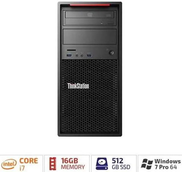 Alt view image 8 of 9 - Lenovo P320 Tower Server System Intel Core i7 6th Gen Win7 Pro64 (Win10 Pro64 DG) 30BH0034US