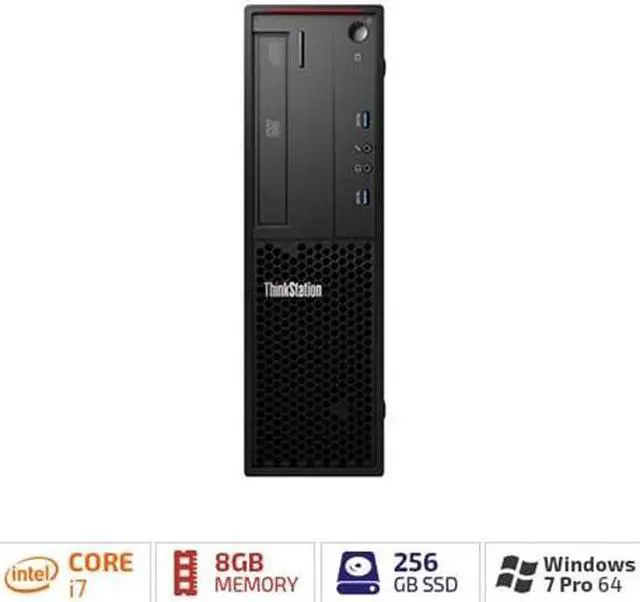 Alt view image 2 of 3 - Lenovo P320 SFF Server System Intel Core i7-6700 3.4 GHz Win7 Pro64 (Win10 Pro64 DG) 30BK000UUS
