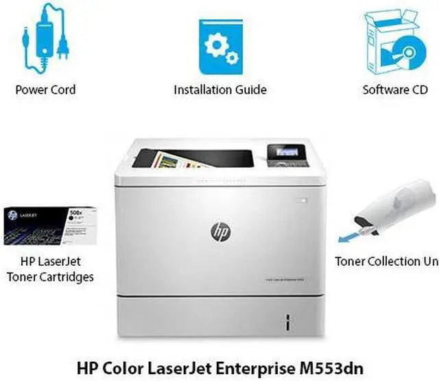 Alt view image 10 of 11 - HP LaserJet Enterprise M553dn Color Laser Printer Automatic Duplex Print B5L25A