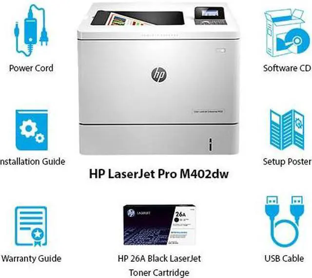 Alt view image 6 of 10 - HP LaserJet Pro 400 M402DW Laser Printer - Plain Paper Print - Desktop