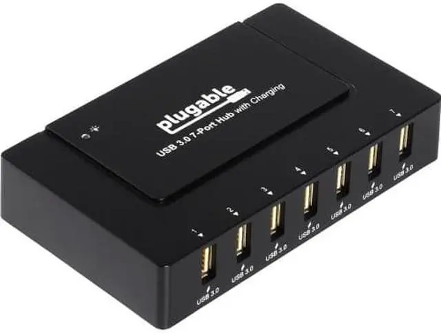 Alt view image 7 of 8 - Plugable USB Hub with Charging - USB 3.0, 7-Port, 60W
