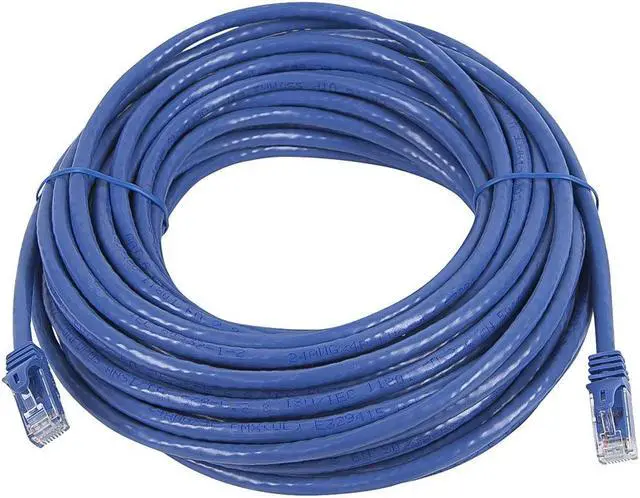 Alt view image 3 of 10 - Monoprice Flexboot Cat5e Ethernet Patch Cable - Network Internet Cord - RJ45, Stranded, 350Mhz, UTP, Pure Bare Copper Wire, 24AWG, 25ft, Blue