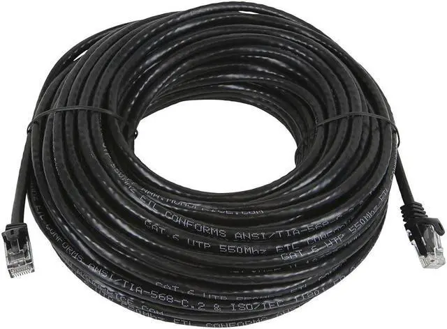 Main image of Monoprice Cat5e Ethernet Patch Cable - 75 Feet - Black | Network Internet Cord - Snagless RJ45, Stranded, 350Mhz, UTP, Pure Bare Copper Wire, 24AWG - Flexboot Series