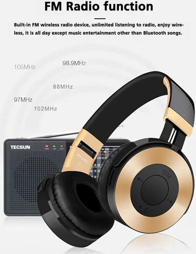 Alt view image 6 of 7 - Dprui Foldable Wireless Earphone Hifi Stereo Music Gaming Headset Support Sd Card For Mobile Phone With Mic Bluetooth Headphone (Red)