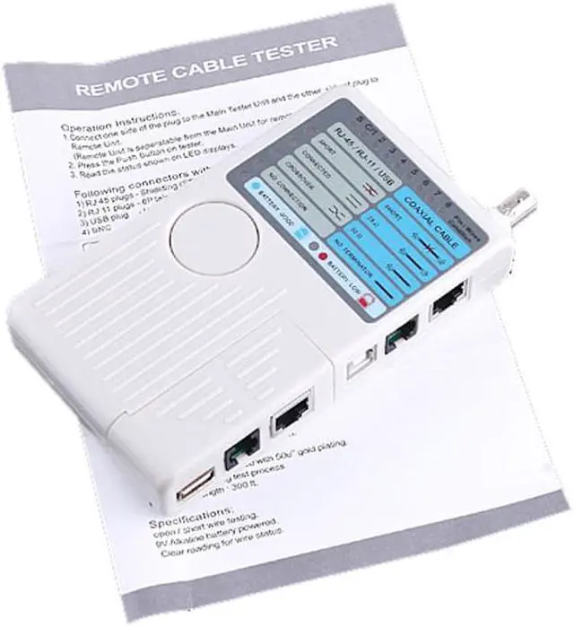 Alt view image 2 of 5 - New Portable Ethernet Network Cable Tester Remote RJ11 RJ45 USB BNC LAN For UTP STP LAN Cables Tracker Detector
