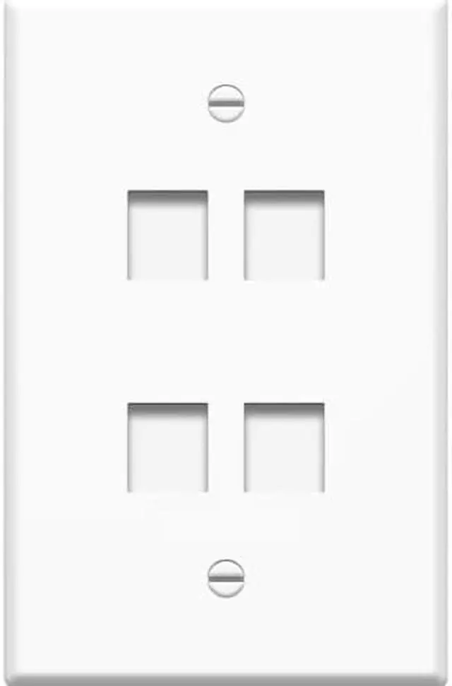 Alt view image 2 of 3 - 4PORT WHITE KEYSTONE WALL PLATE