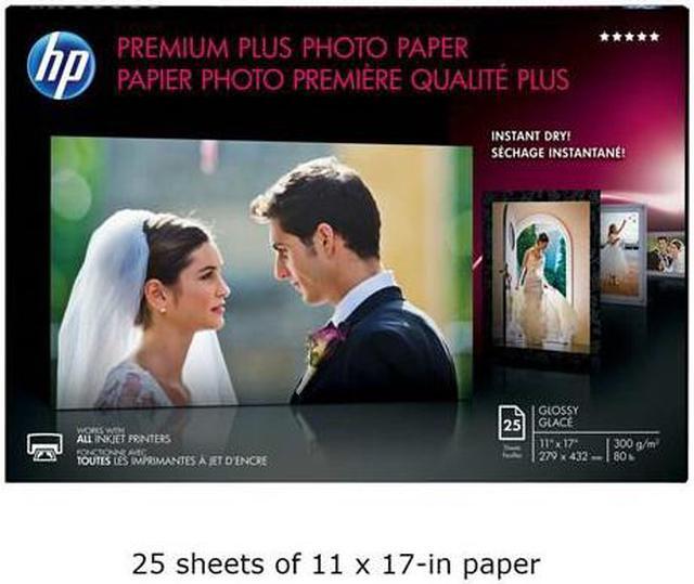 Alt view image 2 of 14 - HP Premium Plus Photo Paper, Glossy, 80 lb, 11 x 17 in. (279 x 432 mm), 25 sheets CV065A
