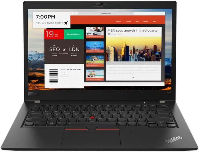 Alt view image 3 of 10 - Lenovo 20L7001YUS Thinkpad T480S 20L7 - Core I7 8650U / 1.9 Ghz - Win 10 Pro 64-Bit - 16 Gb Ram - 512 Gb Ssd Tcg Opal Encryption 2, Nvme - 14 Inch Ips 2560 X 1440 (Wqhd) - Uhd Graphics 620 - Wi-Fi, B