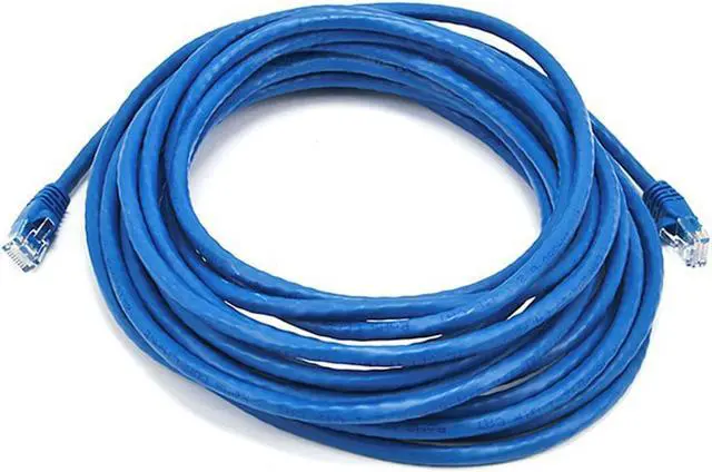 Alt view image 3 of 10 - Monoprice Cat5e Ethernet Patch Cable - 25 Feet - Blue | Network Internet Cord - RJ45, Stranded, 350Mhz, UTP, Pure Bare Copper Wire, 24AWG