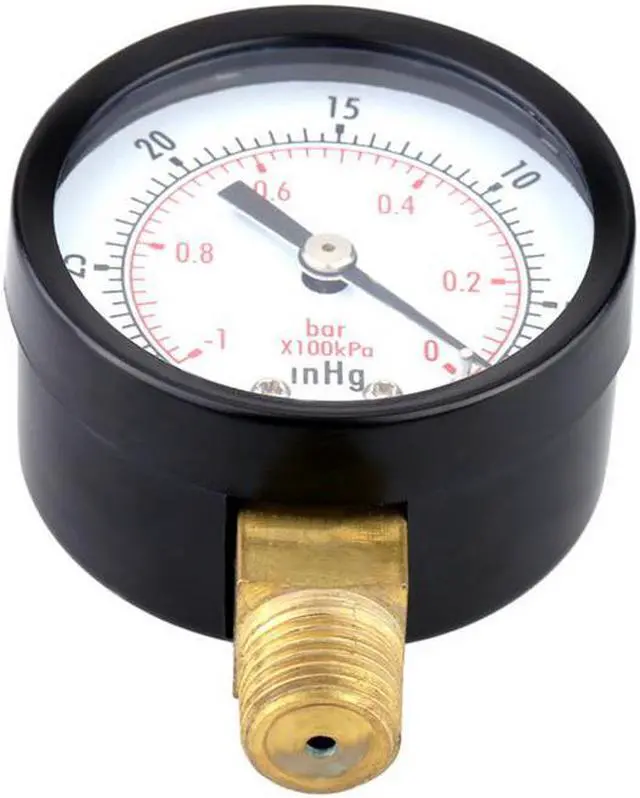 Alt view image 3 of 6 - TS-50-1+1 0-30inHg/0-1bar Dia 50 Measuring Manometer Dial Display Vacuum Pressure Gauge