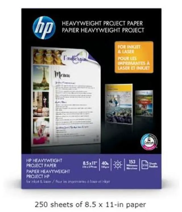 Alt view image 2 of 8 - HP HeavyWeight Project Paper, Matte, 40 lb, 8.5 x 11 in. (216 x 279 mm), 250 sheets Z4R14A